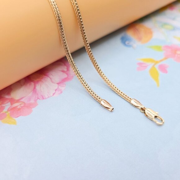 Classic Flat Chain Rose Gold Necklace for Elegant Everyday Wear, XPNL0074 - Picture 7 of 12